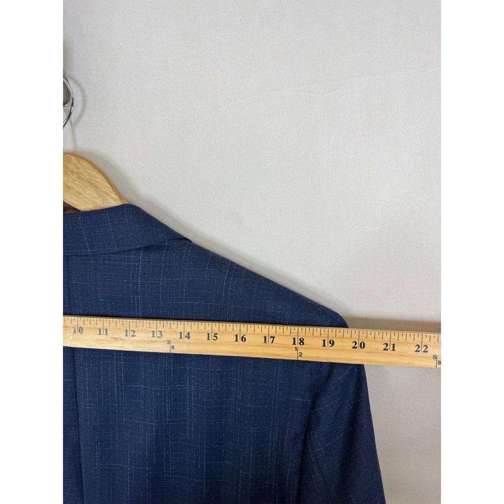 Sartorialto Loro Piana Wool Cashmere Bespoke Blazer Blue Check Oilers Nurse 42